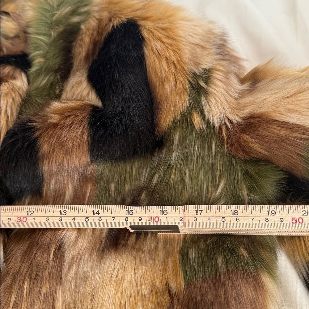 Adrienne Landau Premium Pelt Modern Couture Camouflage Faux Fur Coat Size XS NWT - Picture 9 of 11